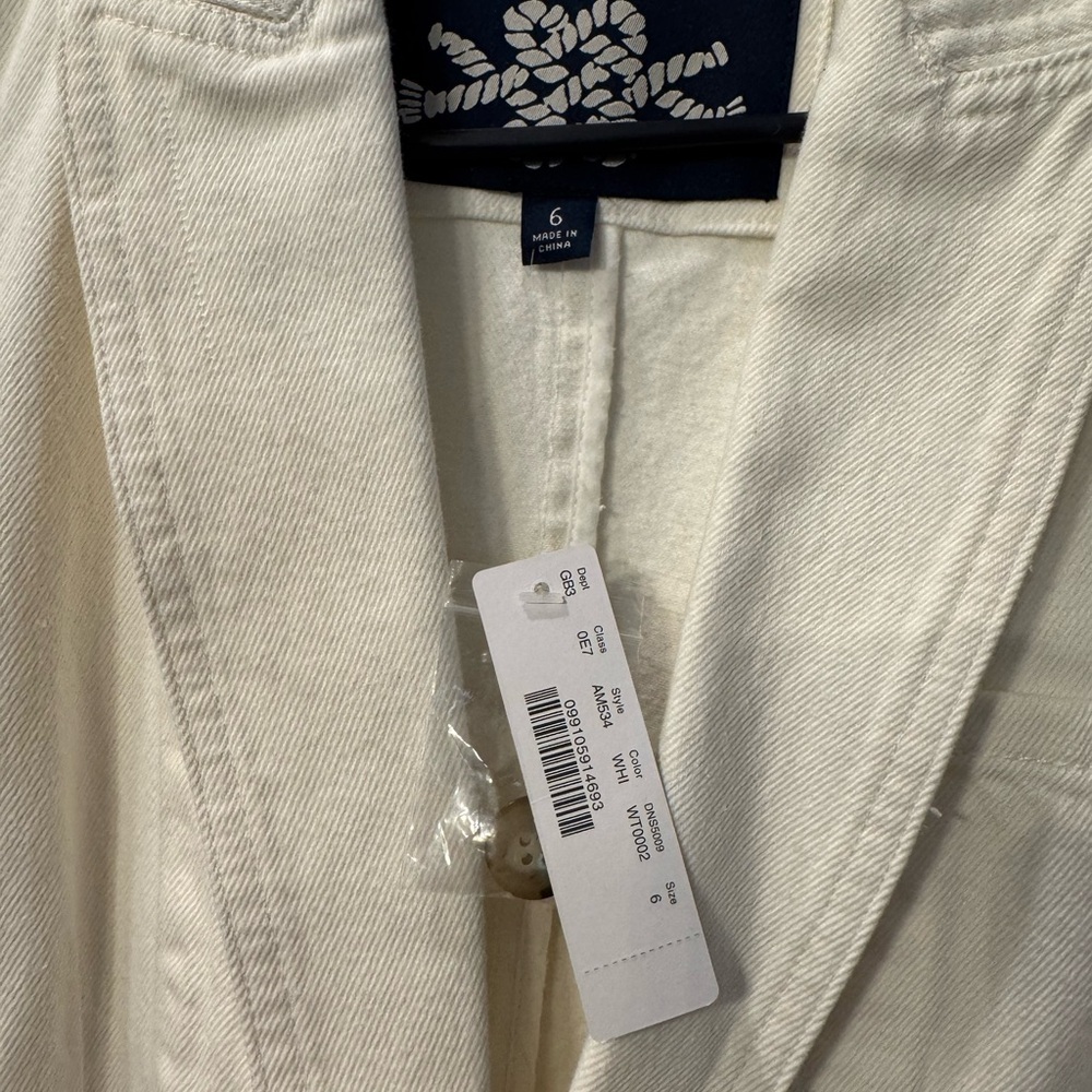 NWT J Crew Women's Long Denim Blazer 100% Cotton Size 6 - Picture 3 of 4